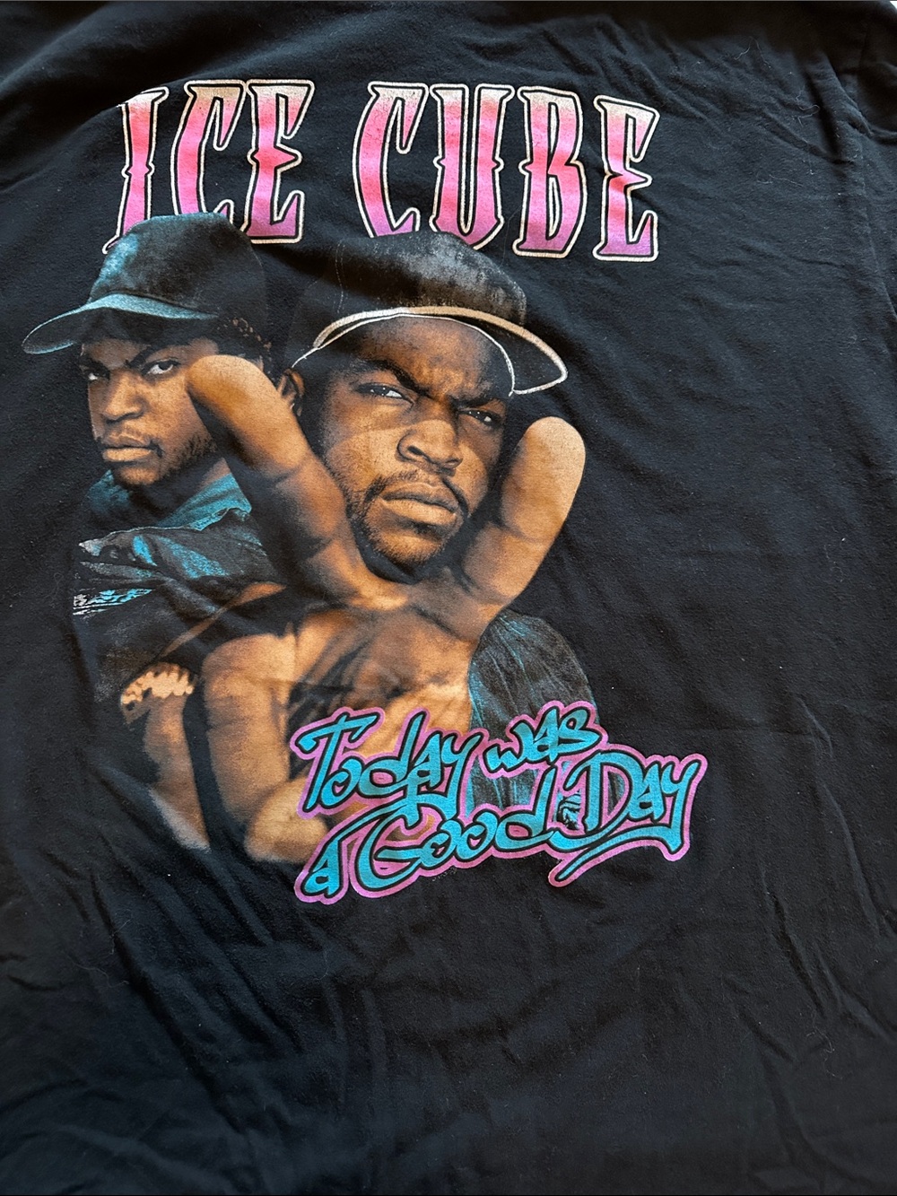 Ice Graphic Tee with Black, Pink & Teal Artwork